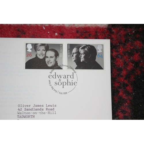 611 - Prince Edward & Sophie First Day Commemorative Cover - 1999