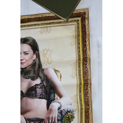 712 - Slightly Controversial Double Sided Poster - Nuts Magazine of Kate Middleton & Bare Chested Lucy Pin... 