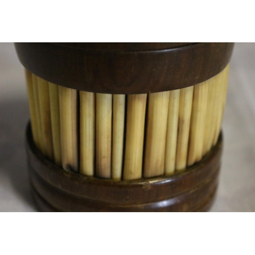 17 - Vintage Solid Wood and Quill (Porcupine) Cigarette Box and Ashtray