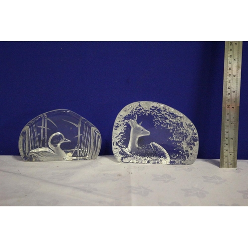 25 - Pair of Heavy Glass Animal Ornaments