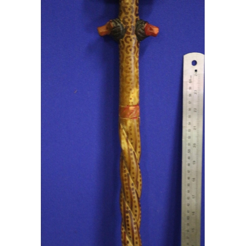 8 - African Walking Cane with Giraffe Handle and Animal Markings