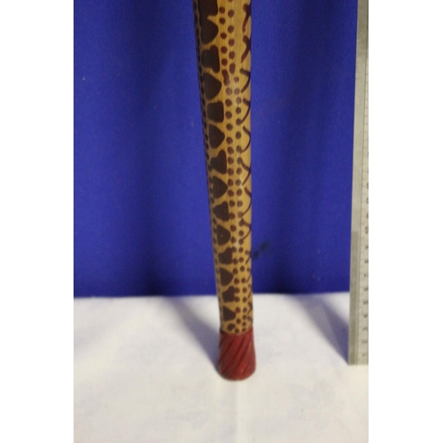 8 - African Walking Cane with Giraffe Handle and Animal Markings