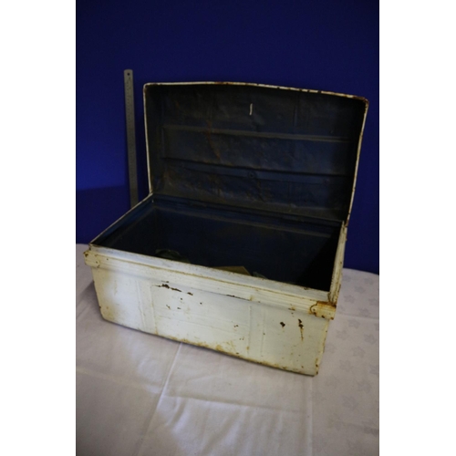 56 - Vintage Metal Trunk - Painted