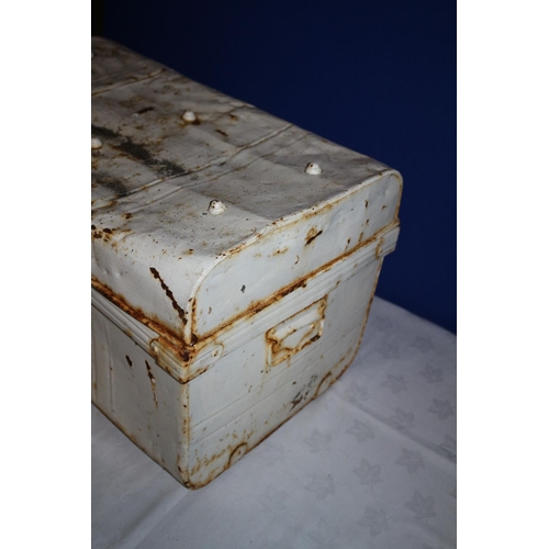 56 - Vintage Metal Trunk - Painted