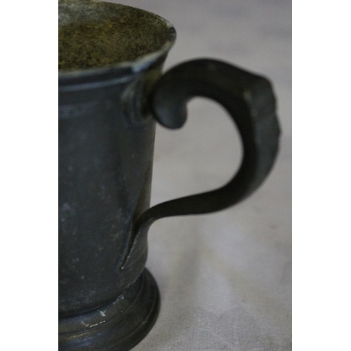 13 - Antique Pewter Tankard with Swan Neck