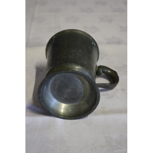 13 - Antique Pewter Tankard with Swan Neck