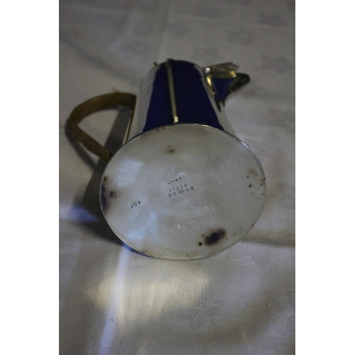 14 - Vintage Jug with Flip Open Lid and Cane Wrapped Handle EPNS