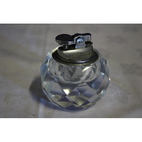 16 - Vintage Multi-Edged Round Glass Lighter