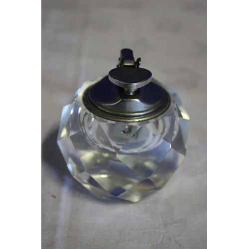 16 - Vintage Multi-Edged Round Glass Lighter