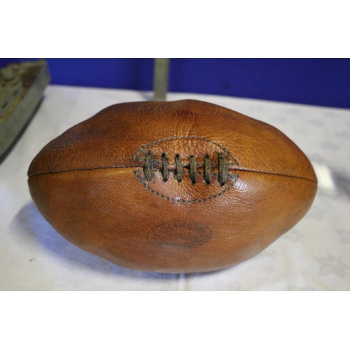 19 - 1930/40's Leather Rugby Ball from Sugden Brothers Sport Outfitters Warrington