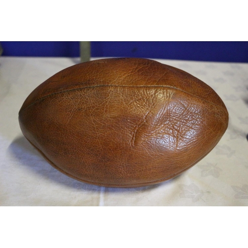 19 - 1930/40's Leather Rugby Ball from Sugden Brothers Sport Outfitters Warrington