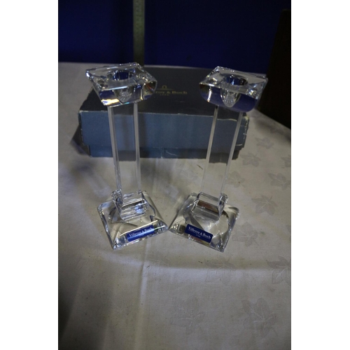 25 - New in Box Villeroy & Boch Pair of Crystal  Candlesticks