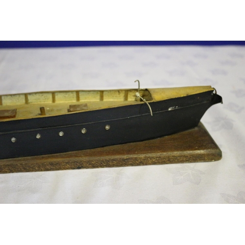 3 - Vintage Hand Made Model of the Passenger Ship Victoria 1861 on a Wood Base Stand