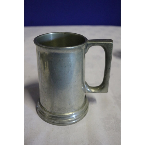 5 - 4 x Vintage Glass Bottom Pewter Tankards from Cooke & Kelvey of Culcutta