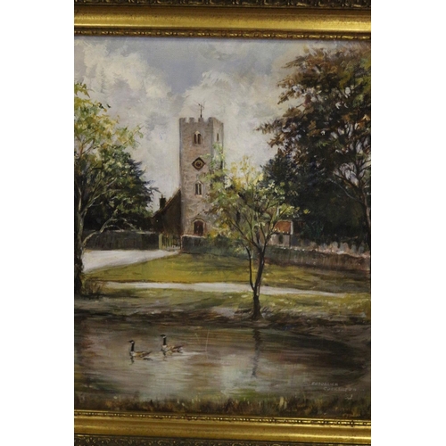 29 - Vintage Oil on Canvas Framed Painting by Frederick Cockerton - Buriton