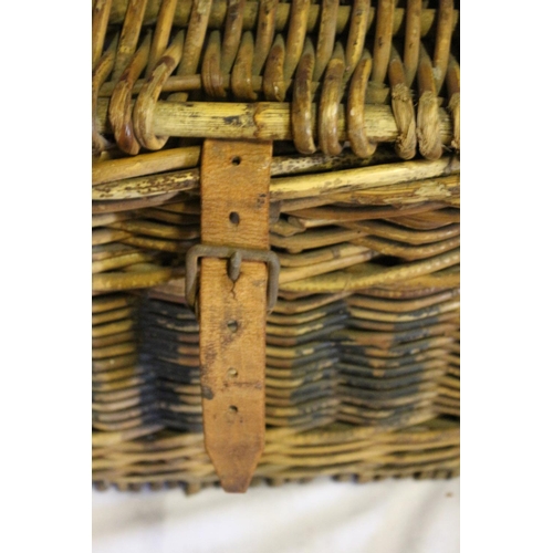 30 - Original and Rare Camden Market Traders Basket with Original Straps and Lead Weights to Lid. Marked ... 