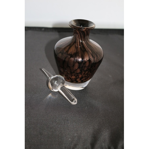 37 - Mdina Coloured Glass Perfume Vase with Dab Stopper