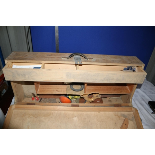 41 - Vintage Carpenters Box with Drawer and a couple of Bits