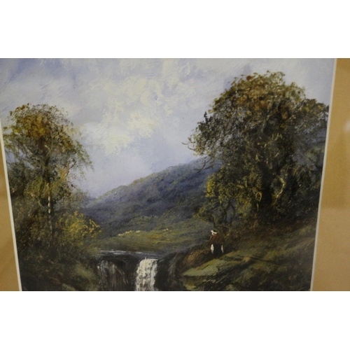 42 - Beautiful, Signed Oil on Board Vintage Painting of a Welsh Waterfall Scene