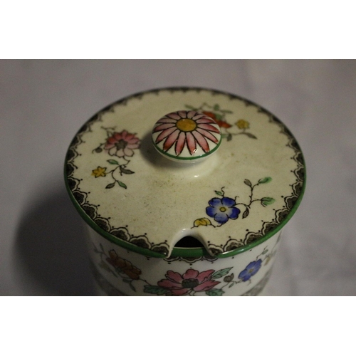 47 - Early Vintage Spode Copeland Jam Pot with Lid - Chinese Rose Pattern