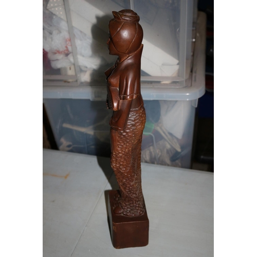 51 - Vintage 1950/60's Hand Carved Wooden  Japanese Lady Figure - Tall