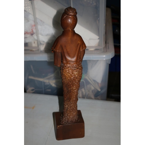 51 - Vintage 1950/60's Hand Carved Wooden  Japanese Lady Figure - Tall