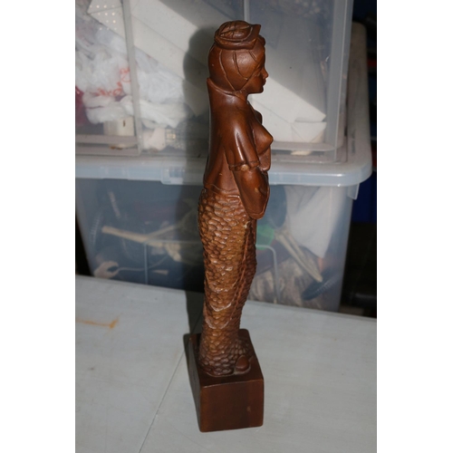 51 - Vintage 1950/60's Hand Carved Wooden  Japanese Lady Figure - Tall