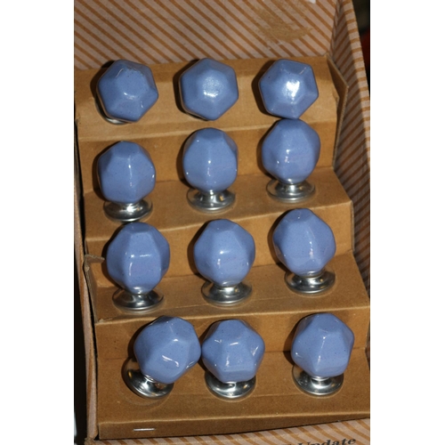 137 - Set of 12 Pale Blue Drawer Knobs