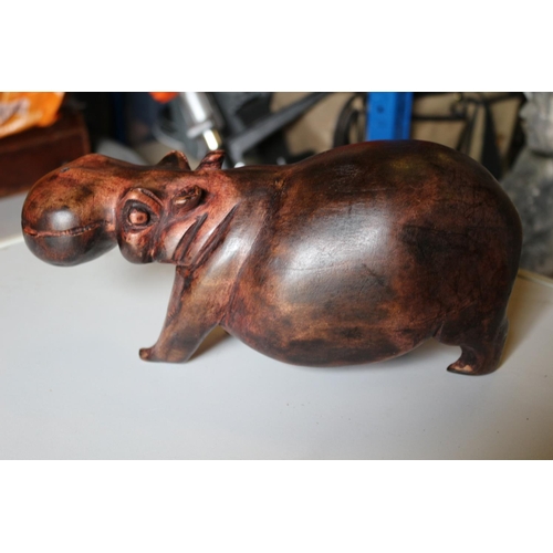 148 - Solid Wood Hippo