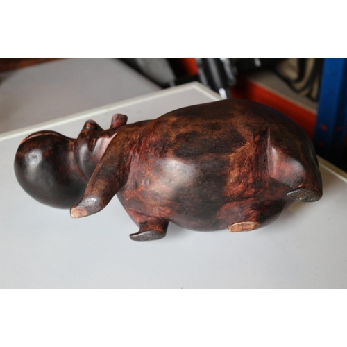 148 - Solid Wood Hippo