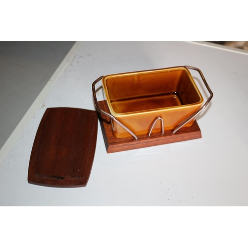 152 - Wyncraft Kitchen Items - Toast Holder with Handle and Butter Dish by Lord Nelson Potteries