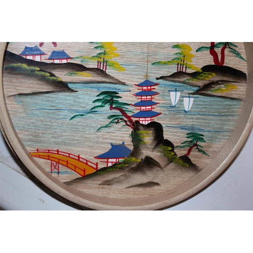 156 - Vintage Hand Painted Japanese Tea Server Trays - Signed on the Bases