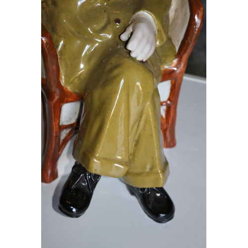 199 - Large China Statue of Chairman Mao  Zedong Seated with Cigarette