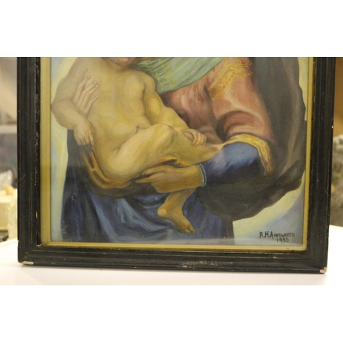 204 - 1935 Oil on Canvas Glassed and Framed Painting by R.H. Ainsworth