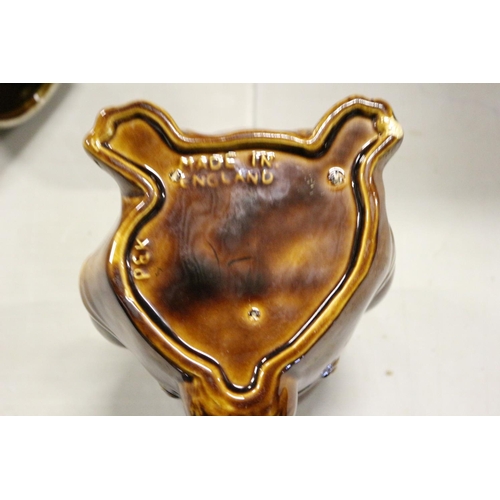 235 - Treacle Glazed Squirrel Design China Biscuit Barrel 30cm Tall