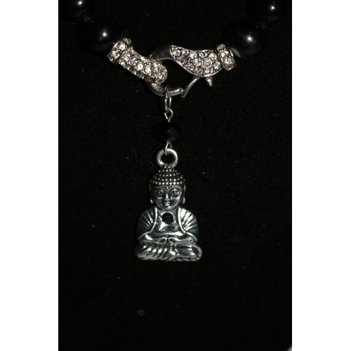 670 - Black Beads with Buddha Pendant