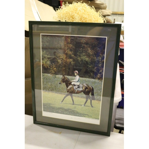 687 - Limited Edition Framed and Mounted Print Entitled Dancing Brave - Signed by Pat Eddery and Artist Ro... 