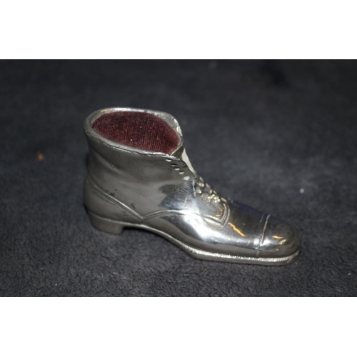 109 - Vintage Boot Style Pin Dish - Silver Plated