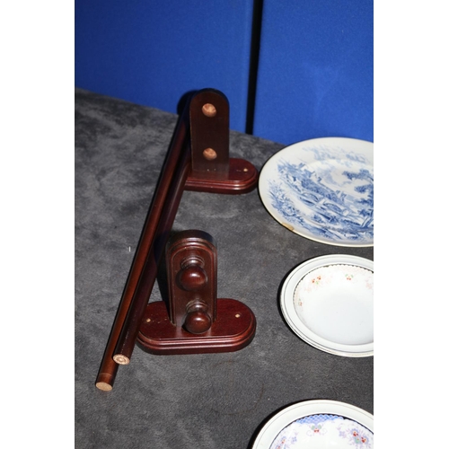 48 - Collection of China Ware plus Glass Dish and Wooden Towel Rail