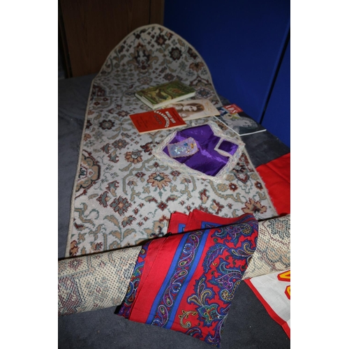 54 - Carpet Runner, Scarf, Smirnoff Tea towel plus other items