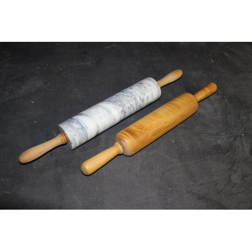 62 - Pair of Rolling Pins - One Marble