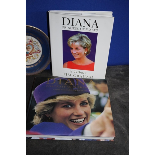 74 - Collection of Princess Diana Books and Commemorative Plate