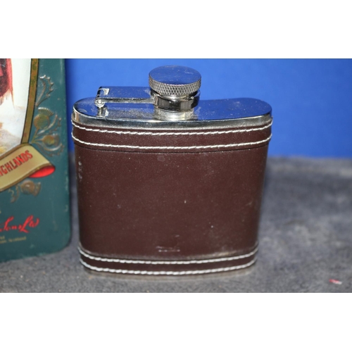 78 - Glenfiddich Whiskey Tin plus Hip Flask