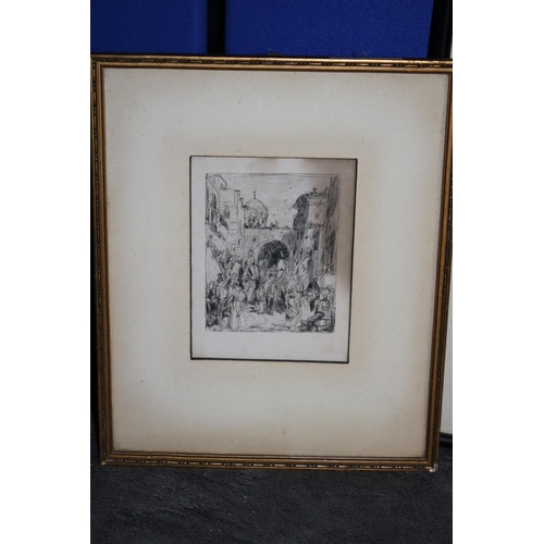 96 - 3 x signed engravings inc Marius Bauer 91867-1932) F Robson ( Featherstone Robson 1880-1936)