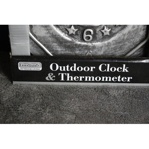 97 - New Terracotta Outdoor Clock and Thermometer