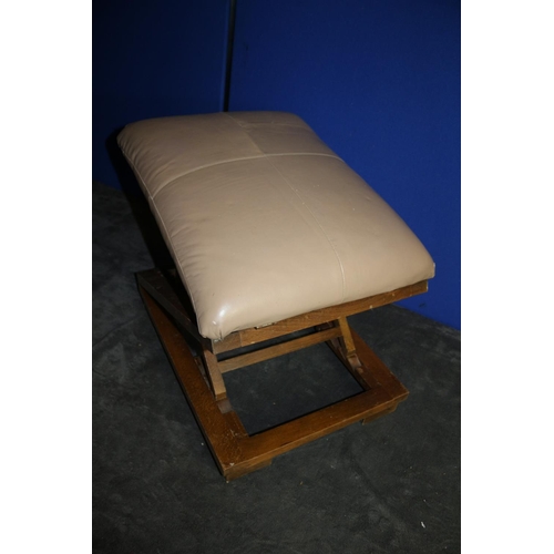 141 - Vintage Adjustable  Gout /  Foot Stool with Leather Top