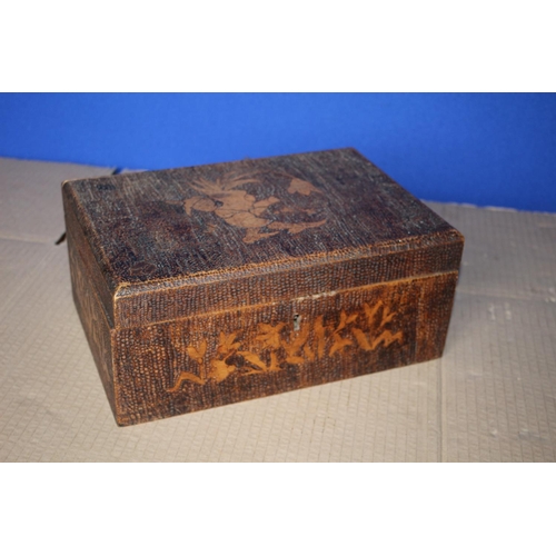 182 - Highly Engraved Wooden Box