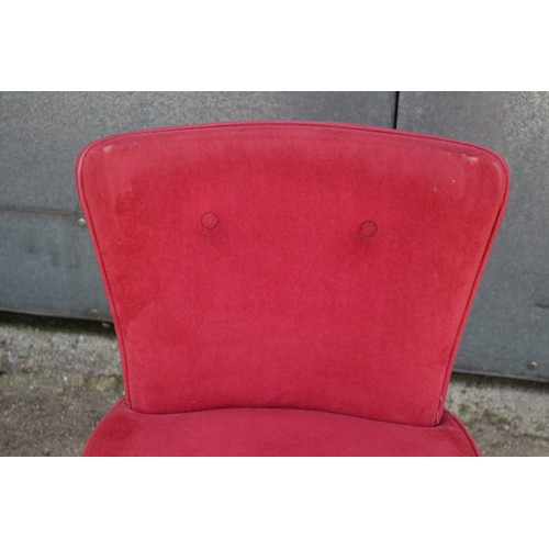 562 - Velvet covered Bedroom Chair plus Ottoman