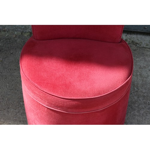 562 - Velvet covered Bedroom Chair plus Ottoman