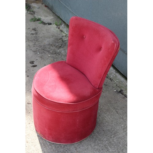 562 - Velvet covered Bedroom Chair plus Ottoman